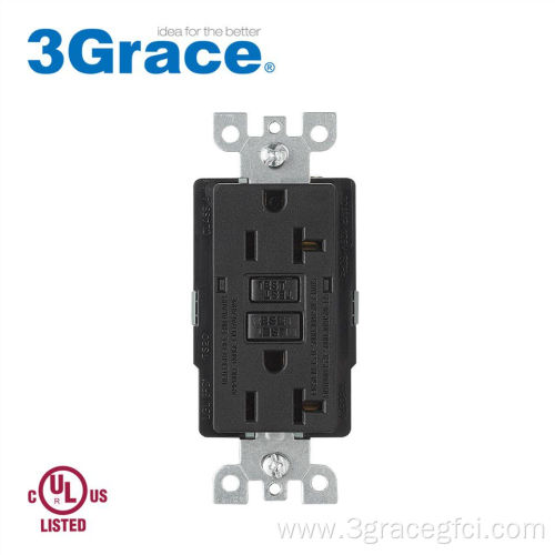 Industrial black GFCI Outlet with 20amp